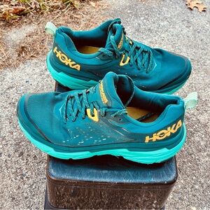 Hoka One Challenger ATR 6 Teal and Orange Athletic Shoes